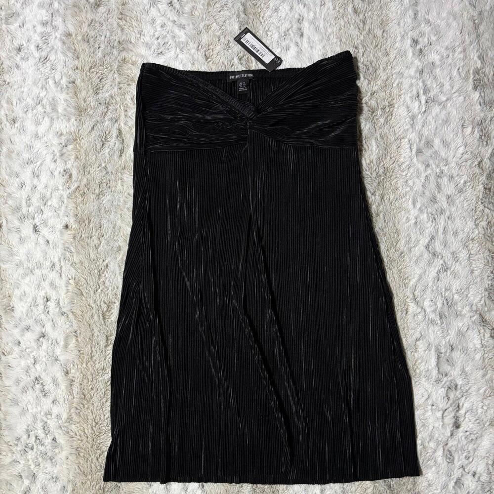 pretty little thing black tube top mini dress US 10 medium